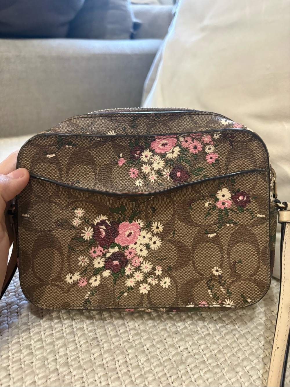 Coach Brown Signature Floral Crossbody with Pink Accents - Picture 4 of 7